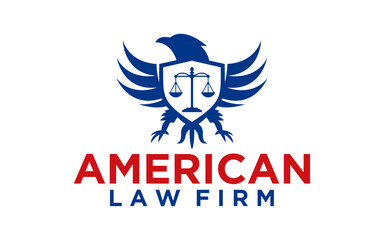 America law firm logo design. eagle firm, law, icon justice.