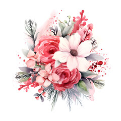 Christmas bouquet illustration