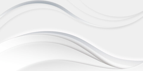 Abstract Grey Wave Background,Elegant Graphic Design with Soft Curves Line Patterns,and Text Space for design brochure, website, flyer. Geometric white wallpaper for certificate, presentation, desien.