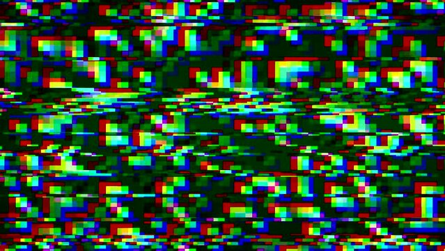 Background with glitch shaking effect . Hacking a computer network. Distortion of the digital stream. Damaged signal of interface. Pixel dynamic motion design.