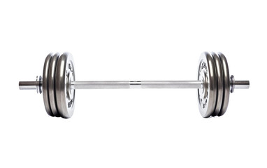 Fitness Barbell in Focus on Transparent PNG