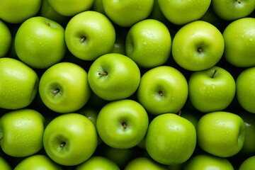 Abundant Green Apples: Fresh Food Background