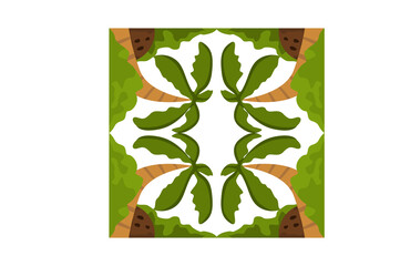 Palm Tree Ornament Border With Transparent Background