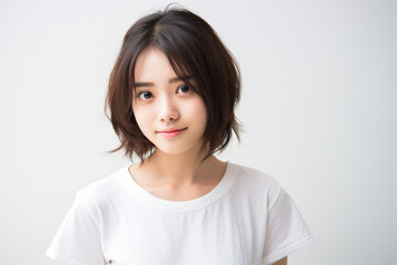 Fototapeta premium a woman with a white shirt and a white shirt