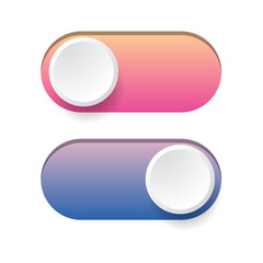 On and Off toggle switch buttons. Colorful gradient swap