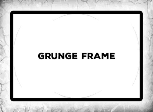 ink splat frame, Black and white Grunge photo frame, Grunge border background. Abstract vintage grunge round stock brush album element, square vector template old photo frame effect and film grain tex
