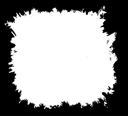 Obraz premium ink splat frame, Black and white Grunge photo frame, Grunge border background. Abstract vintage grunge round stock brush album element, square vector template old photo frame effect and film grain tex