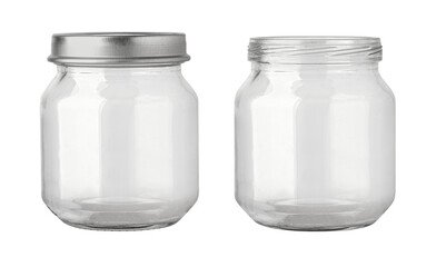 Glass jars isolated
