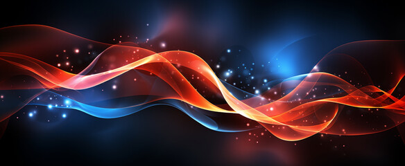 Dark abstract background with neon lines_