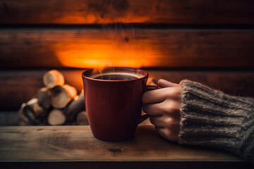 Cup of coffee, hot chocolate, hot beverage, wintertime