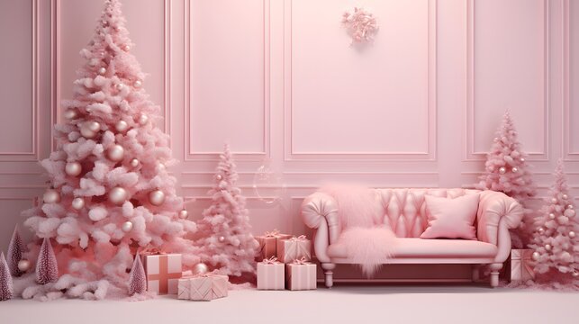 Pink christmas Theme wallpaer