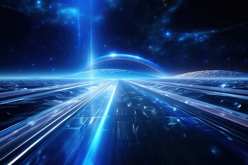 Obraz premium Abstract Background Technology, Virtual wave Futuristic, generative ai