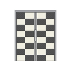Kids drawing Vector illustration chess board pattern Isolated on White Background
