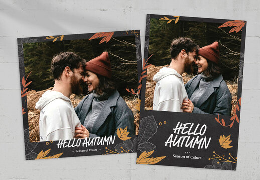Hello Autumn Photo Card Layout