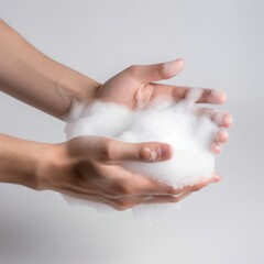 Fototapeta premium A Hygienic Handwashing Routine With Cleansing and Refreshing Soap