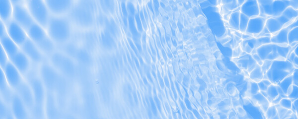 Abstract transparent water shadow surface texture natural ripple on blue background