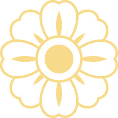 Golden cherry blossom flower outline