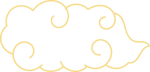 Golden chinese cloud outline
