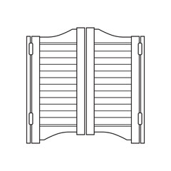 Hand drawn Kids drawing Vector illustration cowboy door Isolated on White Background