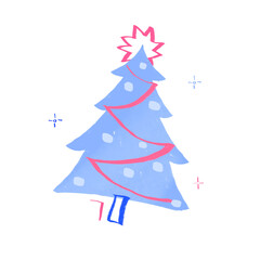 Christmas tree with graphic elements