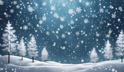 winter landscape with snow