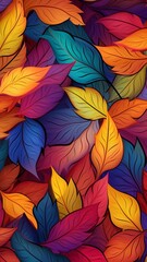 Fototapeta na wymiar Beautiful graffiti psychedelic abstract autumn leaf Ai generated art