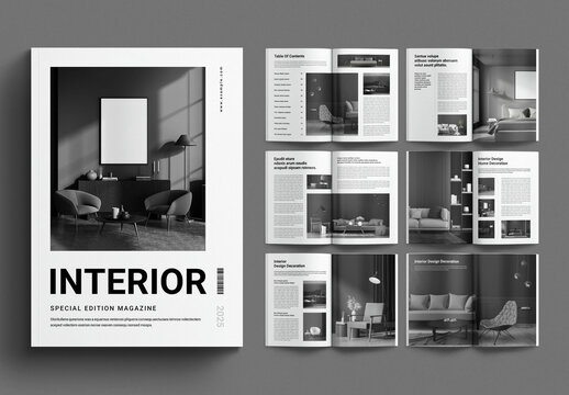 Interior Design Magazine Template Design Layout