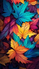 Beautiful graffiti psychedelic abstract autumn leaf Ai generated art