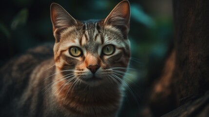 Naklejka na ściany i meble Cute cat home animal adoption illustration picture AI generated art