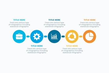 Presentation Business Circle Infographic Template With 5 Step Elements Vector Illustration