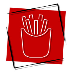 fries red banner in frame. Vector illustration.