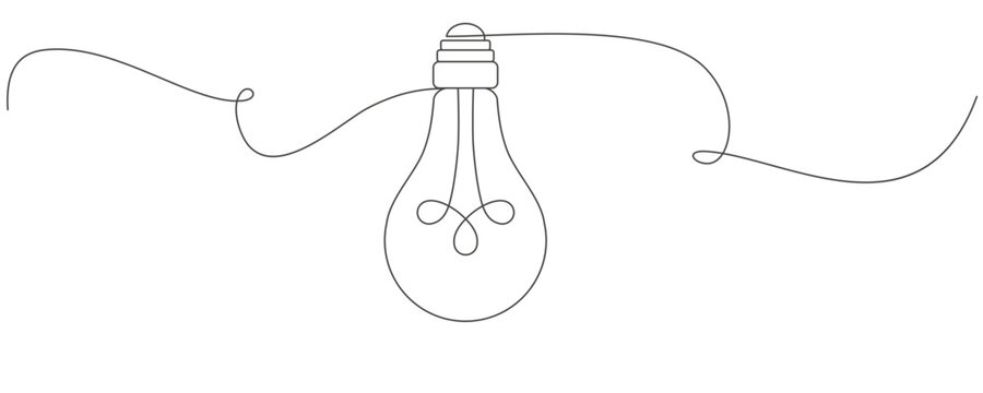 Aesthetic light bulb vector line art design suitable