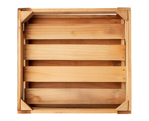 Empty Wooden Crate. Top View. Ai Generative