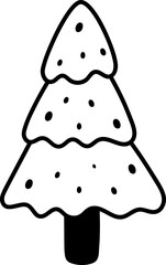 Hand drawn christmas tree element vector