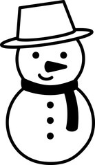Hand drawn christmas snowman element vector