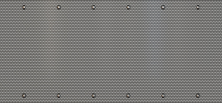 Perforated metal background texture. Aluminum, steel. Transparent png