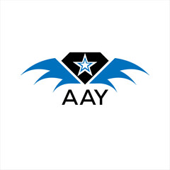 AAY letter logo. technology icon blue image on white background. AAY Monogram logo design for entrepreneur and business. AAY best icon.	
