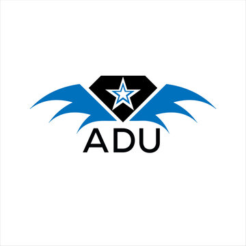 ADU letter logo. technology icon blue image on white background. ADU Monogram logo design for entrepreneur and business. ADU best icon.	
