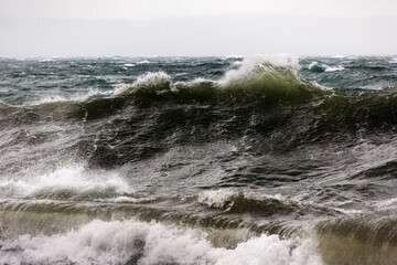 big waves in  adriatic sea storm