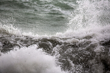 stormy wave crashing in the sea