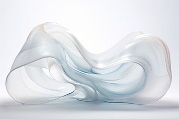 Background of curved acrylic or plastic, white color. With Generative AI technology