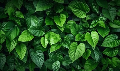 Natural leaves green plants using as spring or summer, Generative AI - obrazy, fototapety, plakaty