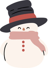 Cute christmas snowman with outfits element vector