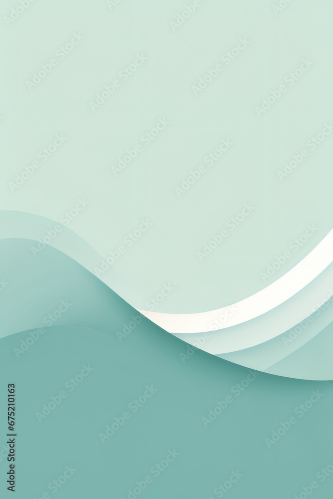 Poster Abstract green wave background. Generative AI