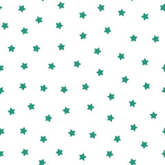 Seamless pattern with green small stars