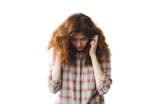 Teenage Girl Expressing Grief Isolated on transparent background