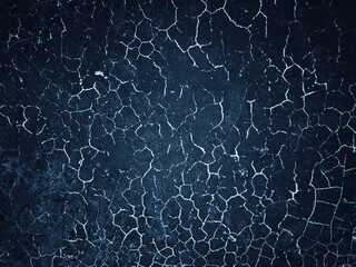 Texture of the cracked cement of blue color concrete wall for abstract background and texture.