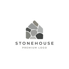Stone house architecture logo icon vector template