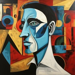 Colorful abstract illustration of a man.