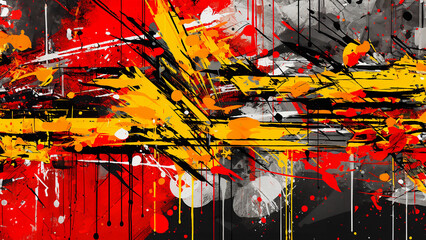 Fondo arte abstracto manchas amarillo y rojo